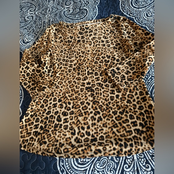 Animal print charter club PM petite medium top - Picture 11 of 14